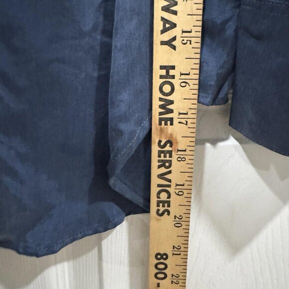 Sandro Women's Blue 100% Cupro (20” Pit To Pit) M? See Photos Wrap Flowy - Picture 11 of 13